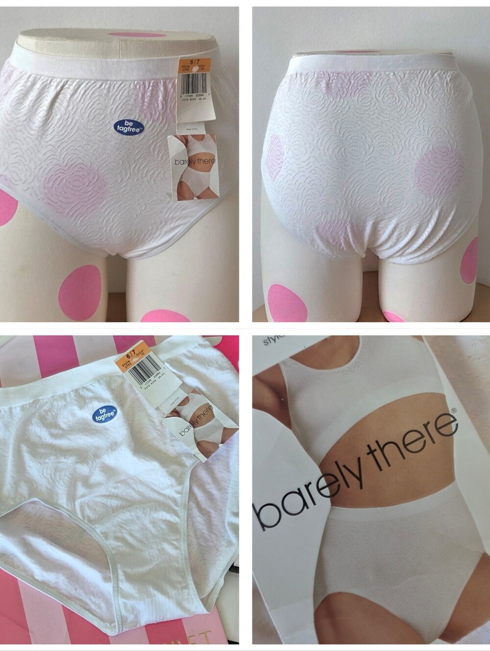 Vintage Y2K Barely There Nylon White High Waist Textured Briefs Panty NWT HTF